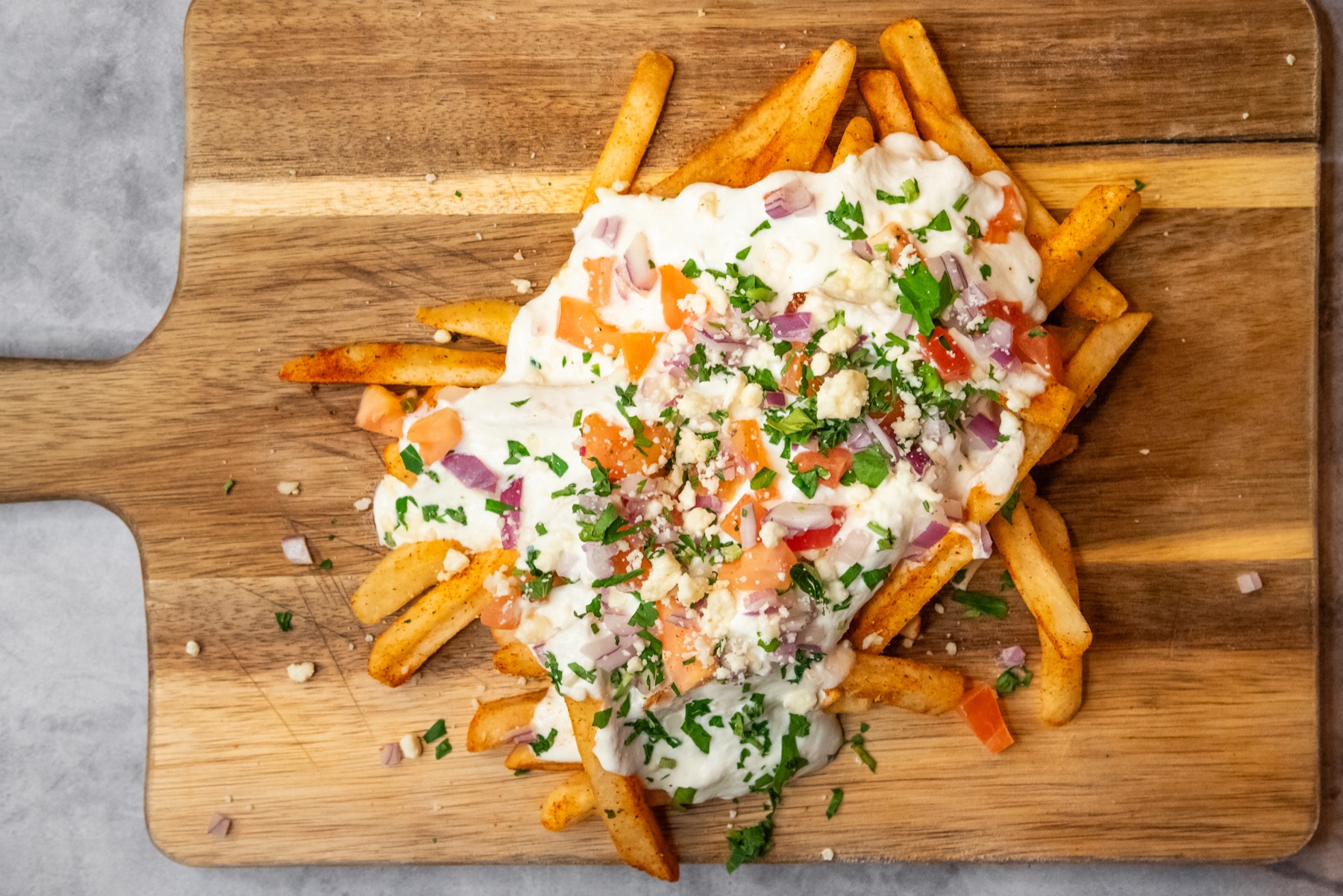 Loaded fries style shareable plate